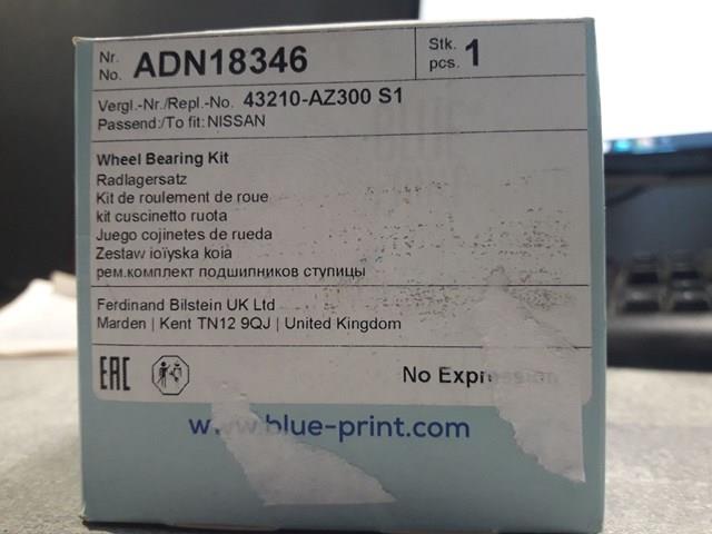 ADN18346 BLUE PRINT Подшипник ступицы задней купить в Житомир