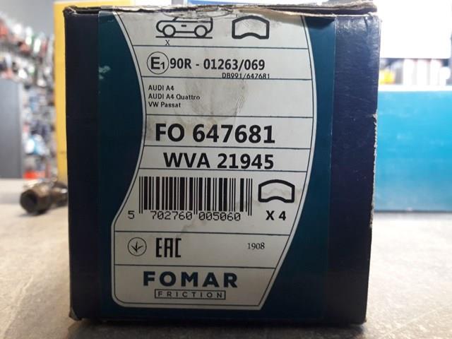 FOMAR FO647681 Передние тормозные колодки в наличии Днепр