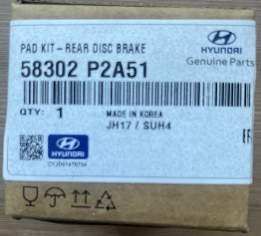 HYUNDAI 58302P2A51 Колодки тормозные задние дисковые в наличии Сумы