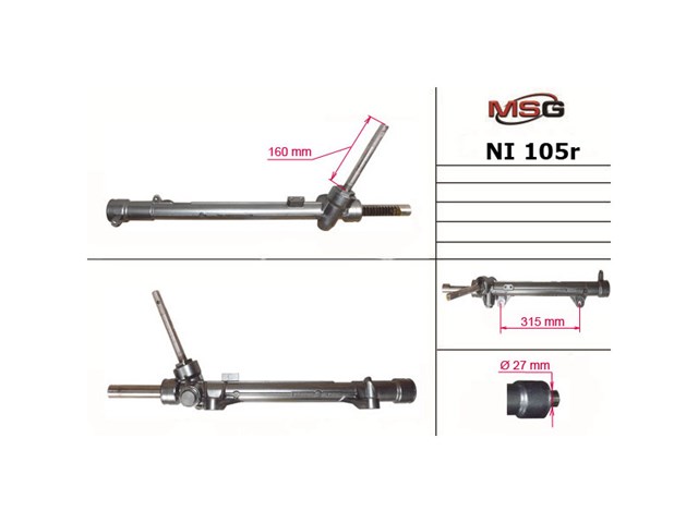 Рейка рулевая 48010JM00C NISSAN