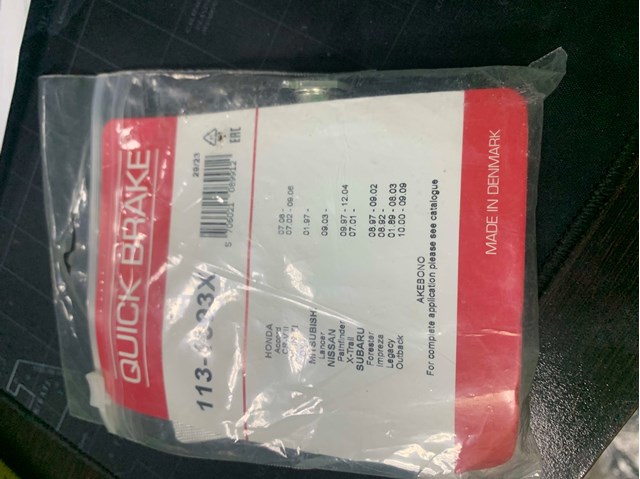 QUICK BRAKE 1131393X Ремкомплект суппорта тормозного переднего в наличии Украина