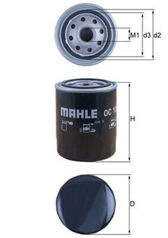 Фильтр масляный грубой очистки (полнопоточный) OC105 MAHLE