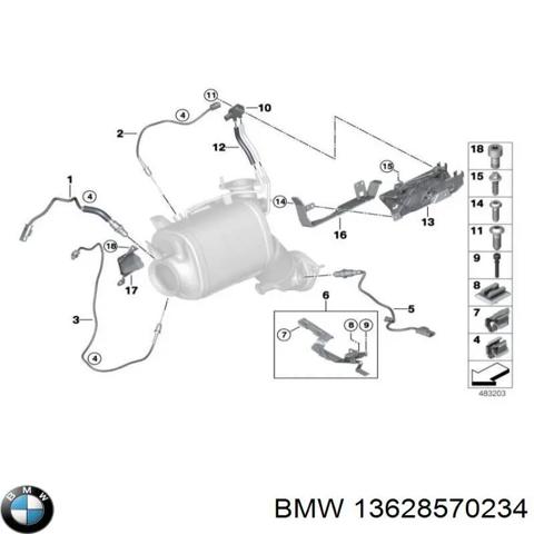 Датчик температуры отработавших газов (ОГ), сажевого фильтра 13628570234 BMW