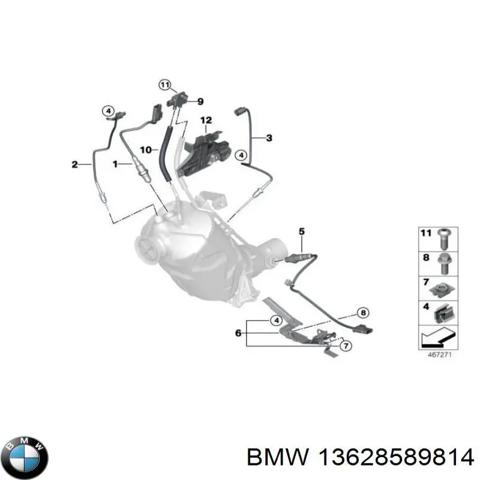 Датчик температуры выхлопных газов перед сажевым фильтром 13628589814 BMW
