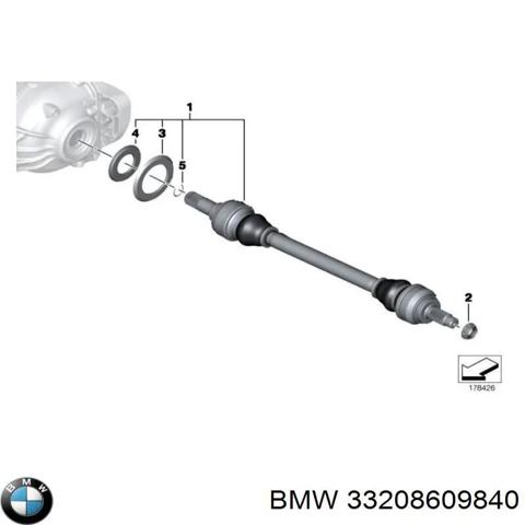 Полуось задняя 33208609840 BMW