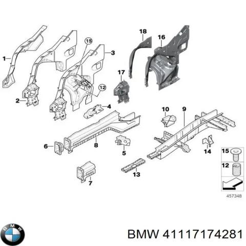 Левый передний лонжерон 41117174281 BMW