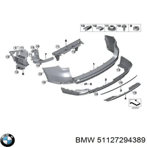 Левое крепление заднего бампера 51127294389 BMW