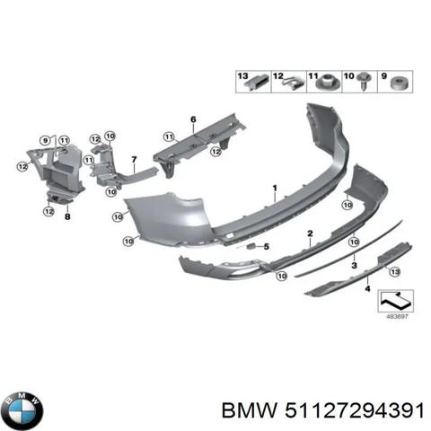 Кронштейн бампера заднего, центральный 51127294391 BMW