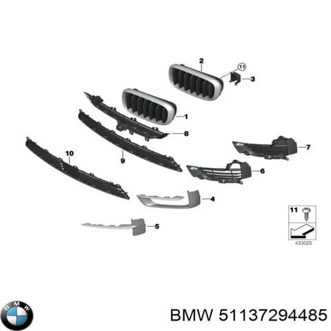 Решетка радиатора левая 51137294485 BMW