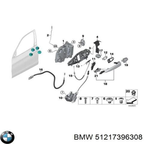 Ручка двери задней наружная правая 51217396308 BMW