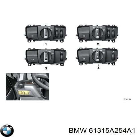 Переключатель света фар на "торпедо" 61315A254A1 BMW