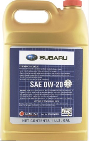 Масло моторное subaru synthetic sae 0w-20 sn, 3,785л SOA427V1315