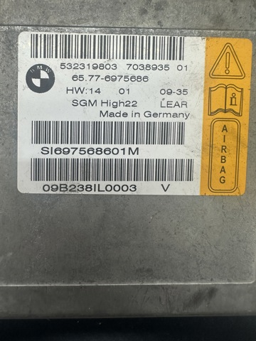 BMW 65776975686 Модуль-процессор управления подушкой безопасности (ЭБУ AIRBAG) в наличии Полтава