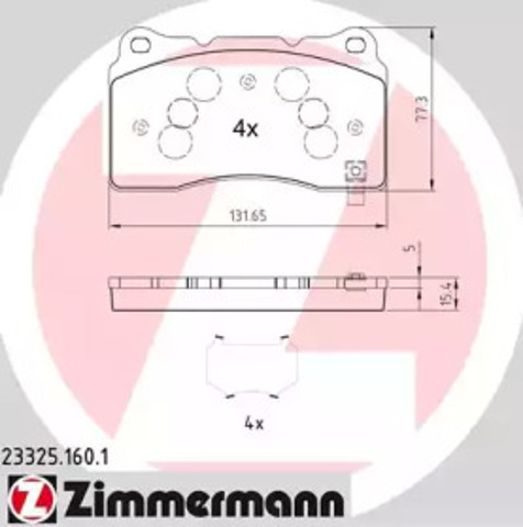 Передние тормозные колодки 233251601 ZIMMERMANN