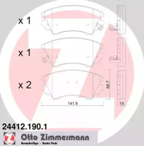 Тормозные колодки 244121901 ZIMMERMANN