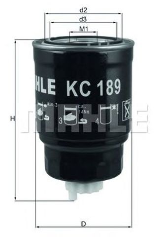 Фильтр топливный KC189 MAHLE