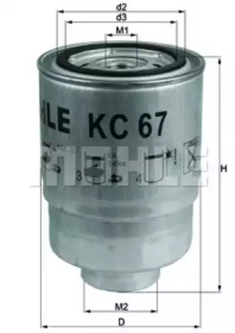 Фильтр топлива KC67 MAHLE