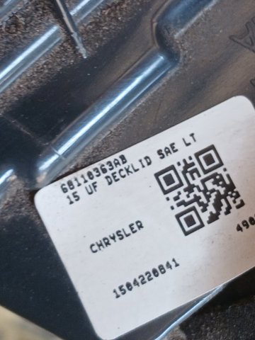 CHRYSLER 68110363AB Фонарь задний левый внутренний в наличии Винница