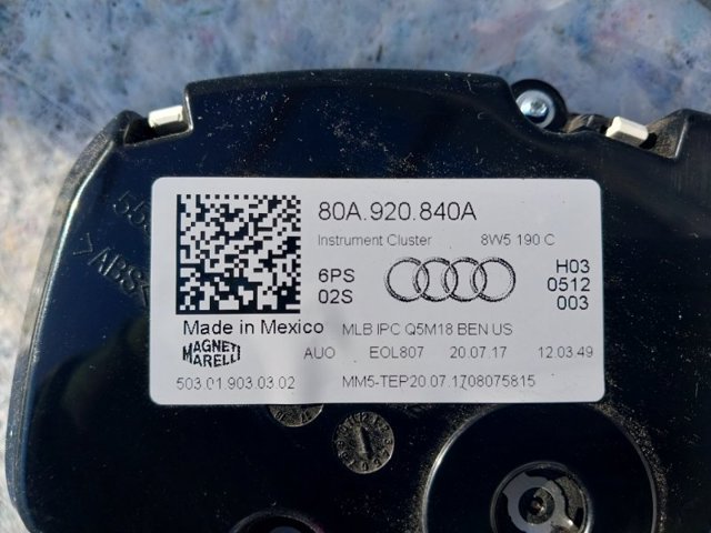 Щиток приборов 80A920840A VAG