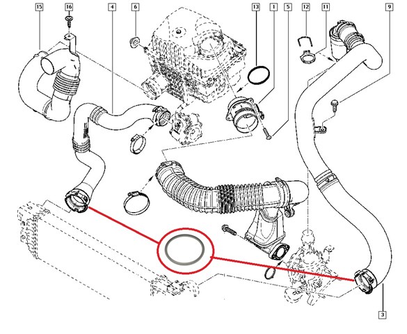 Шланг интеркуллера 144600588R RENAULT