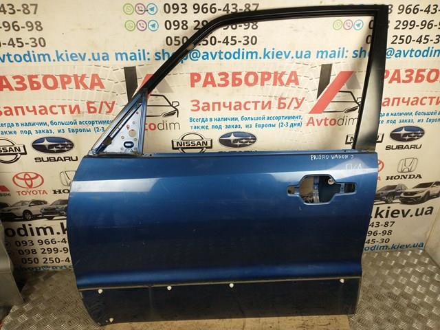 Дверь передняя левая синяя mitsubishi pajero wagon 3 mr555447 MR555447