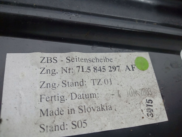 Стекло багажного отсека, левое 7L5845297 PORSCHE