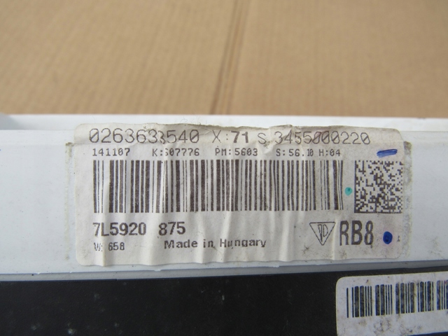 7L5920875 PORSCHE Приборная доска (щиток приборов) купить в Днепр