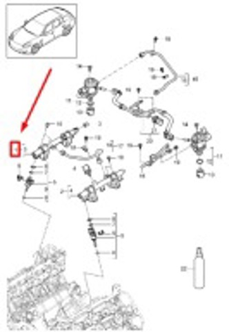 PORSCHE 94611011700 Распределитель топлива (рампа) правый в наличии Сумы