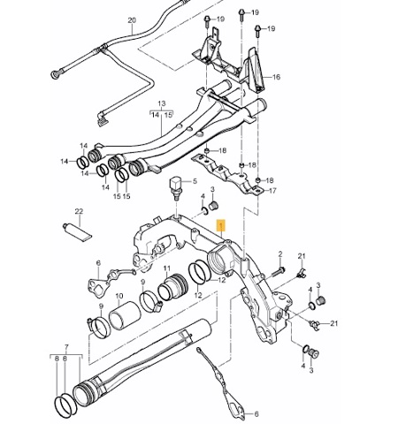 94810604907 PORSCHE Патрубок системы охлаждения купить в Черновцы