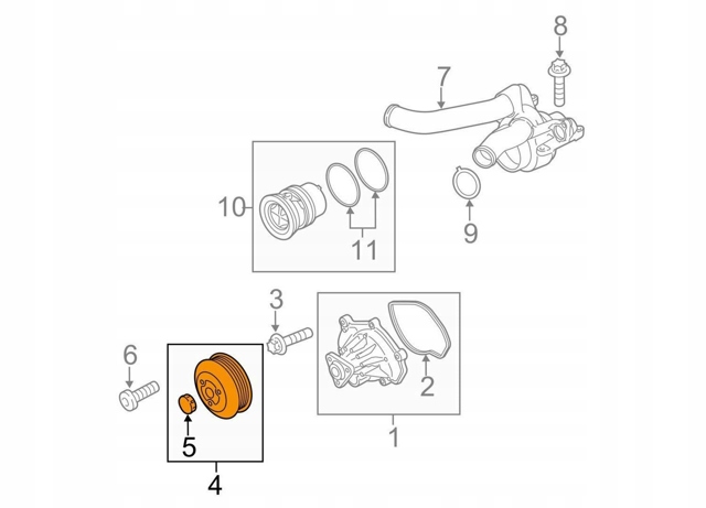Шкив водяной помпы Порше Кайен 2