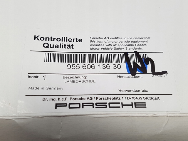 Лямбда-зонд, датчик кислорода после катализатора левый 95560613630 PORSCHE