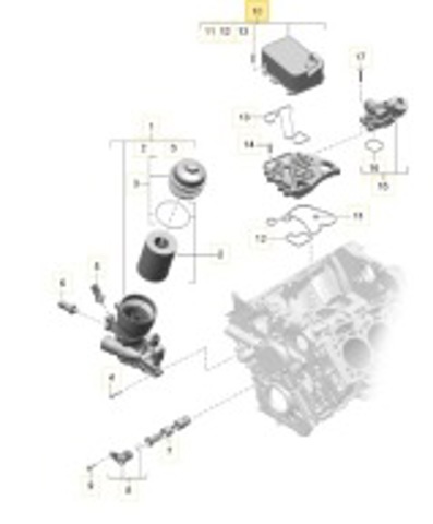 Масляный радиатор охлаждения жидкости АКПП 95810727121 PORSCHE