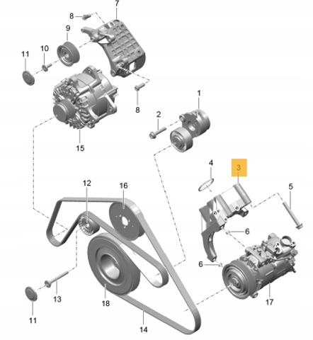 Кронштейн компрессора кондиционера 95814715121 PORSCHE