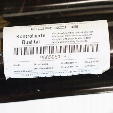 95850510911 PORSCHE Усилитель бампера переднего купить в Кривой Рог