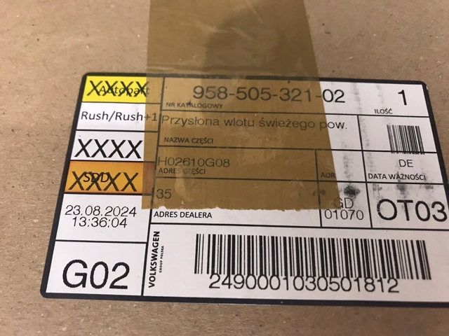 95850532102 PORSCHE Жалюзи радиатора охлаждения купить в Киев