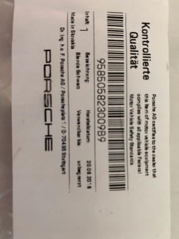 PORSCHE 958505823009B9 Заглушка (решетка) противотуманных фар бампера переднего левая в наличии Запорожье