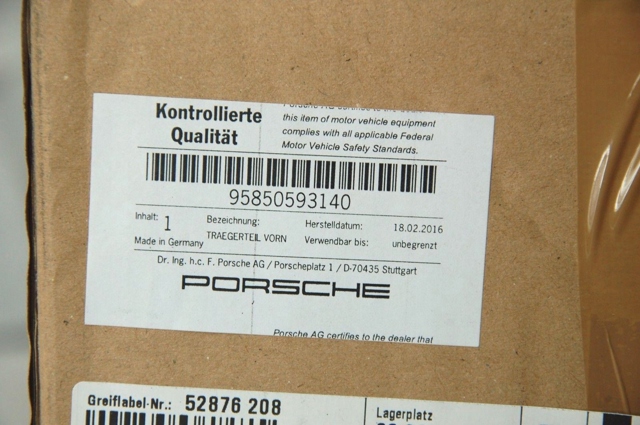 PORSCHE 95850593140 Суппорт радиатора нижний (монтажная панель крепления фар) в наличии Винница