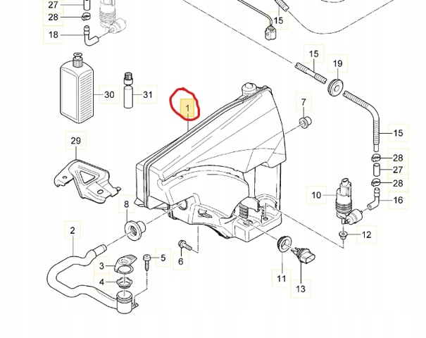 PORSCHE 95852870300 Бачок омывателя в наличии Винница