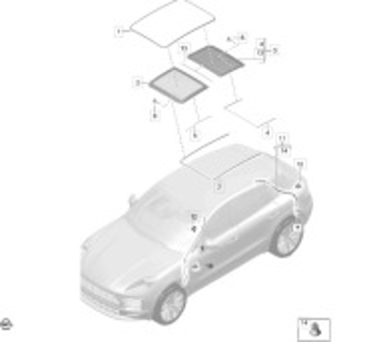 Стекло крыши 958562791009B9 PORSCHE