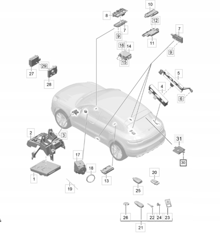 Блок комфорта 958907064J PORSCHE