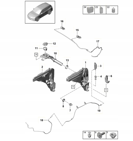 PORSCHE 95895545201 Бачок омывателя в наличии Харьков