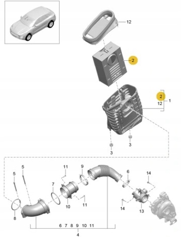 95B129620 PORSCHE Фильтр воздушный купить в Полтава