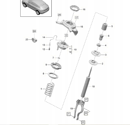 Подушка амортизатора переднего 95B412321B PORSCHE