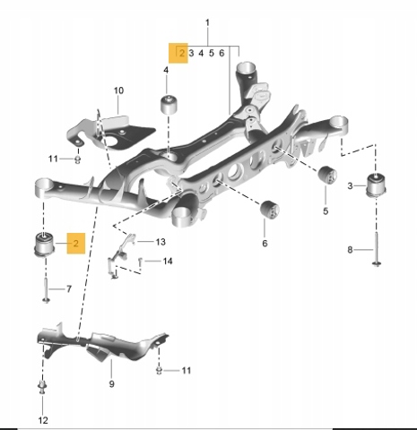 95B505145 PORSCHE Сайлентблок задней балки купить в Ирпень