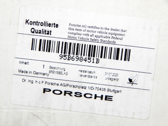 95B698451B PORSCHE Задние тормозные колодки купить в Кривой Рог