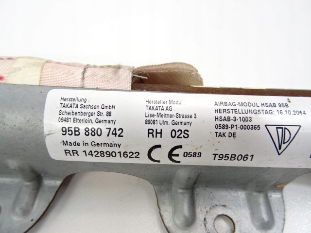 Подушка безопасности, сбоку правая 95B880742 PORSCHE