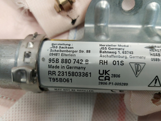 95B880742B PORSCHE Подушка безопасности (AIRBAG) шторка боковая правая купить в Чернигов
