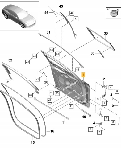 PORSCHE 971831021YGRV Дверь передняя левая в наличии Запорожье