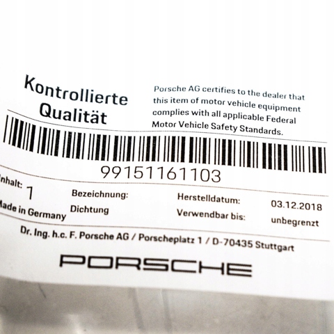 PORSCHE 99151161103 в наличии Ровно