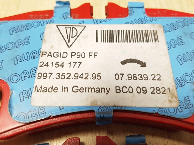 PORSCHE 99735294795 Колодки тормозные задние дисковые в наличии Львов